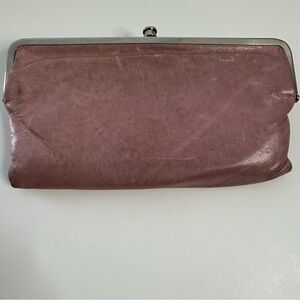 HOBO Lauren International Pale Pink Leather Double Frame Clutch Wallet